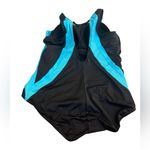 Swimsuits for All Black & Blue One Piece Swimsuit Open Back Plus Size Size 26 Photo 4