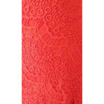 Soiéblu Lace Open Back Modcloth Cocktail Dress Red-Orange Asymmetric Hem by Photo 7