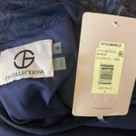 JS Collections  Lace and Crepe Short Sleeve Evening Gown Blue Size 6 Formal Dress Photo 7