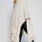 Free People Solstice Ribbed Fringe Kimono Cardigan Sweater Tan Cream One Size Photo 8