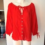 Cleobella  Rylan Cherry red organic cotton blouse Photo 2