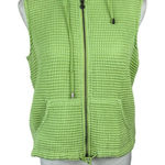 Christopher & Banks Christopher & Banks Waffle Weave Vest Womens S Green Sleeveless Hooded Full Zip Photo 0