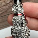 Swavorski Swarovski Crystal Snowman Brooch Pin Clear Pave Crystals Red & Black Enamel Photo 0