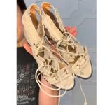 BCBGMAXAZRIA  Gladiator Sandals Lace Up Tassel Suede Heels US 6.5 / Euro 36.5 New Photo 8