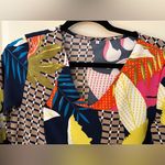 Colorful Leaf Print Longsleeve Short Dress Women’s Sz Small Yellow Photo 2