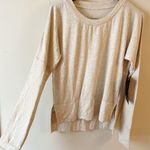 Vie Active Molly Sweatshirt Beige color Lightweight Athletic Size Small NEW Tan Photo 3