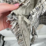 Anne Fontaine Sigourney Blazer Jacket Tweed Fringe Gray‎ Black Size 3 US Large Gray Photo 3