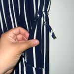 Ambiance Blue and White Striped Jumpsuit with Wide Photo 1