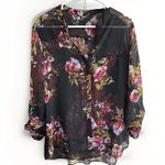 Kut From The Kloth  Sheer Black‎ Pink Floral Dark Whimsigoth Fairy Women Large Photo 0