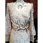 Mac Duggal Lace Long Sleeve V Neck Embellished Gown Blush size 12 Photo 6