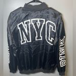 PINK - Victoria's Secret Victoria's Secret PINK Women's NYC Satin Black‎ Bomber Jacket Size Small Photo 1