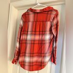 Mossimo Red Plaid Button Down Shirt XS Oversized Fit | Soft Rayon Flannel Photo 2