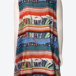 Ali Miles Sheer Colorful Hi Low Tunic Tank Top Lace Neck Line Cotton Nylon Sz S Photo 2