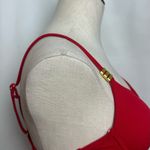 Women’s Elegant Red swim top with padding underwire gold accents NWOT Medium Photo 3