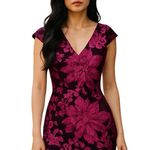 Guess  Burgundy Velvet Sequin Mini Evening Dress Size 4 Photo 14