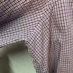 Lands' End  Womens 18p Pinpoint Oxford 3/4‎ Sleeve Plaid Purple Classic Preppy Photo 4
