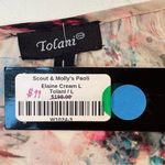 Tolani  Elaine Cream One Shoulder Pure Silk Dress Sz L Photo 10