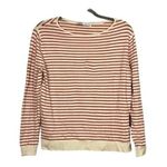 ZARA Long Sleeve Stripe Knit Boat Neck Lightweight Sweater Top S Red Cream #3280 Photo 11