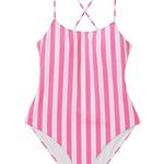 Victoria's Secret Victoria’s Secret Pink Cabana Stripe Scoop Neck Swimsuit (Size L) Photo 2