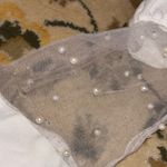 FLAW Elegant White Blouse with Sheer Sleeves pearl sparkles Size M Photo 6