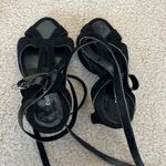 Costume National black open toe suede leather wrap heels Size 8.5 Photo 0