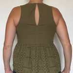 Melrose and Market  Top Olive Embroidered XS Oversized Cotton Summer Photo 1