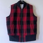 Madewell Buffalo Plaid Faux Sherpa Zip Up Vest Wool Women’s Size S Photo 1