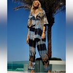 Chasing unicorns under the sea appliqué embroidered pants Blue Size XS Photo 3