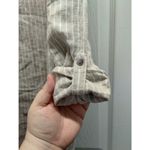 C&C California Size Small Beige White Striped Roll Tab Sleeve Linen Shirt Dress Photo 3