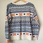 Maison Jules Heart Pullover Knitted Sweater Size Large Photo 1
