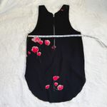 Wilfred Aritzia Black Floral Sleeveless Blouse XXS - Red Poppy Print Photo 2