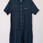 Vineyard Vines Harbor Belted Quick Dry Black Romper UPF 30 Size 8 Photo 0
