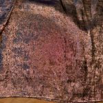 Future Collective Womens Metallic Mock Neck Puff Sleeve Top M holiday dress Brown Size M Photo 1