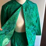 50s Vintage CAROL CRAIG | Matching Green and Blue Brocade Skirt Suit | Sz Small Photo 1