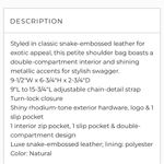 Michael Kors EUC  snakeskin Mott chain bag Photo 1