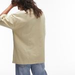 Topshop Embroidered Neckline Oversized Neutral Short Sleeve T-Shirt Sz 12 Large Photo 2