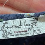 Free People  Bali Tate Mixed Media Crochet Floral Printed Bodysuit Blue Sz S Photo 9