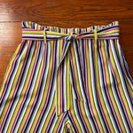 Soft Surroundings  Palisades Wide Leg Rainbow Stripe Belted Flowy Pants Sz M Photo 7