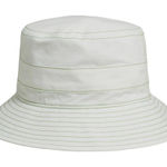 Madewell NWT  Women's Contrast Stitch White/Green Poplin Cotton Bucket Hat OS Photo 0