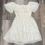 Hollister Off Shoulder Ruffled Flowy White Mini Dress Size Medium Photo 11