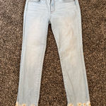 Driftwood  Colette Daisy Embroidered Straight Leg Jeans Size 30 in Light Wash Blu Photo 0