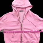 Brandy Melville Pink Cropped Zip Up Hoodie Photo 5