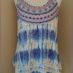 Bo Bel Sleeveless Knit Blue Ivory Coral Boho Racerback Top by from Modcloth Photo 0