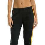 Aviator Nation charcoal black  striped sweatpants xs  Photo 0