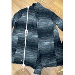Eileen Fisher Black Ash Mohair Wool Ombre Long Shaped Cardigan size m Photo 3