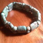 Green Matrix Jasper Tanker Plain Stretch Bracelet (Size 6 to 7 Inch) Photo 2