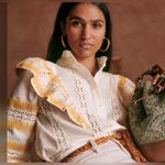 Sézane Sezane Chemise Fédora Ecru Jaune Photo 3