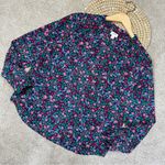 J. Crew Factory Women’s Popover Plaket Blouse Top Longsleeve Floral Multicolor S Pink Photo 3