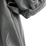 Avec Les Filles  Faux Leather Short Sleeve Black Blouse Size XL NWT Photo 4