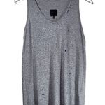 RtA Allison Cotton Blend Distressed High Low Tank Top in Heather Grey Size XS Photo 3